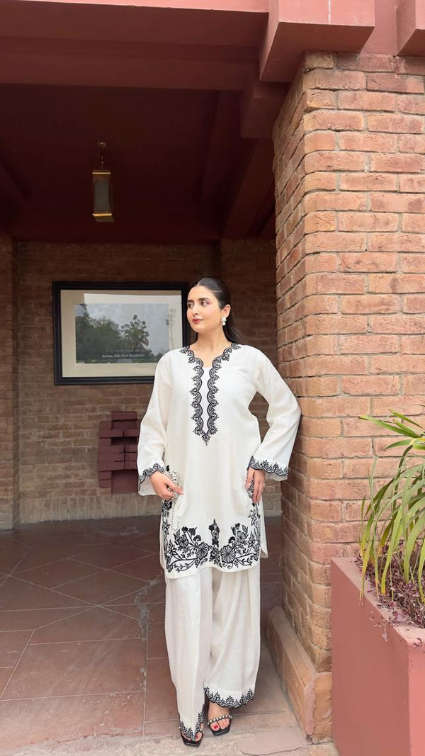 White farshi shalwar set