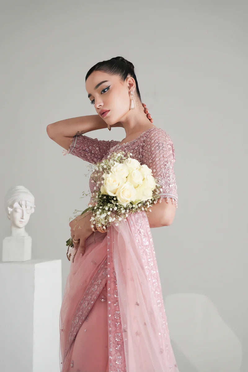 BLUSH PINK MODERN TIMELESS SAREE WEDDING EDIT