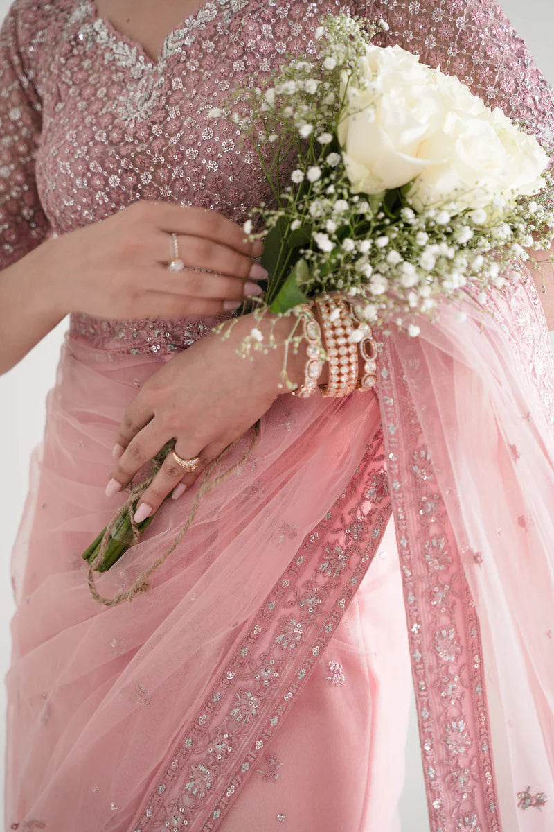 BLUSH PINK MODERN TIMELESS SAREE WEDDING EDIT