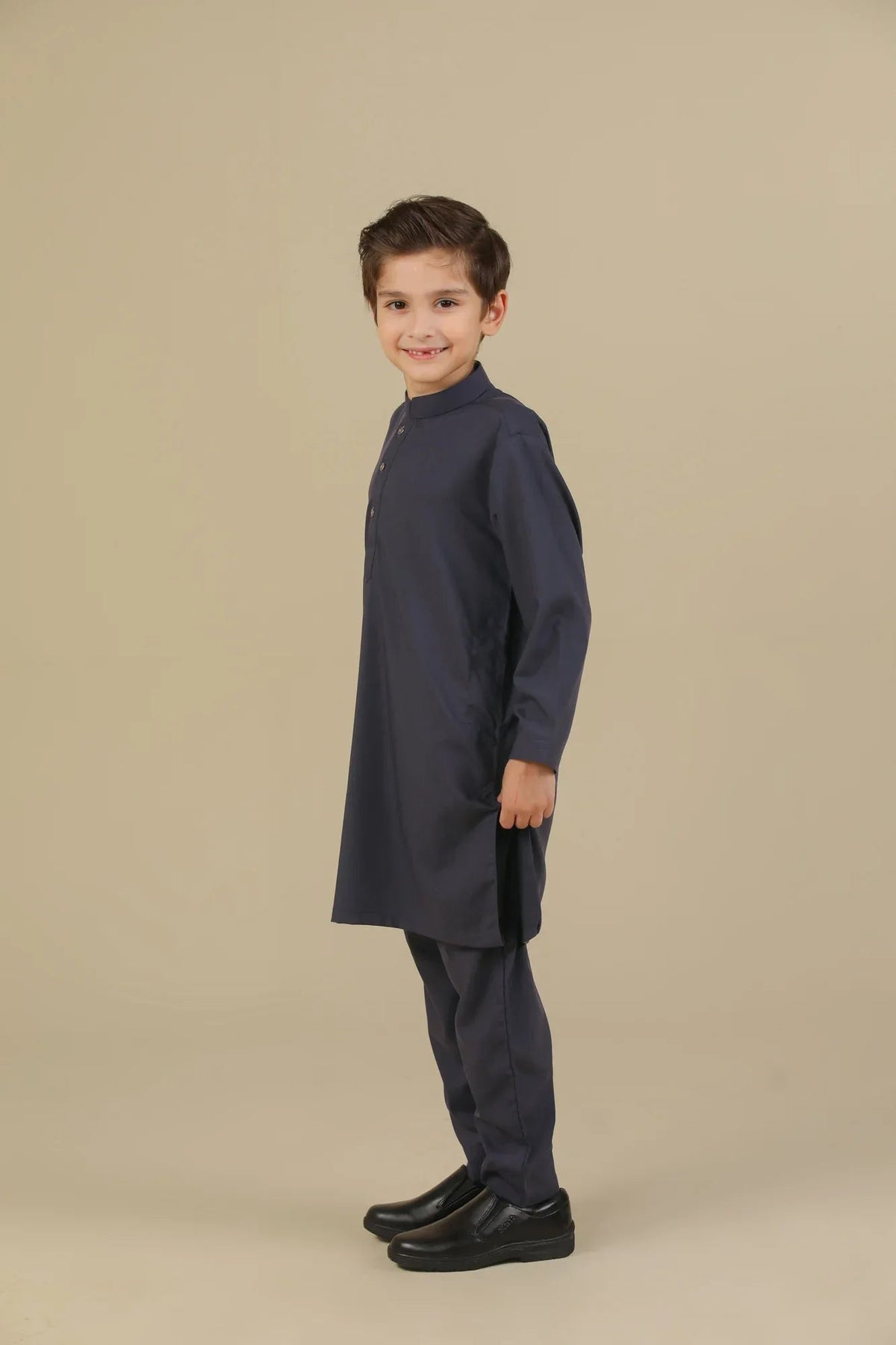 Purple Blended Kurta Trouser - Kids