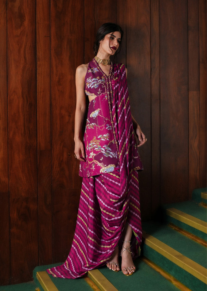 Dilruba Plum Saree Set
