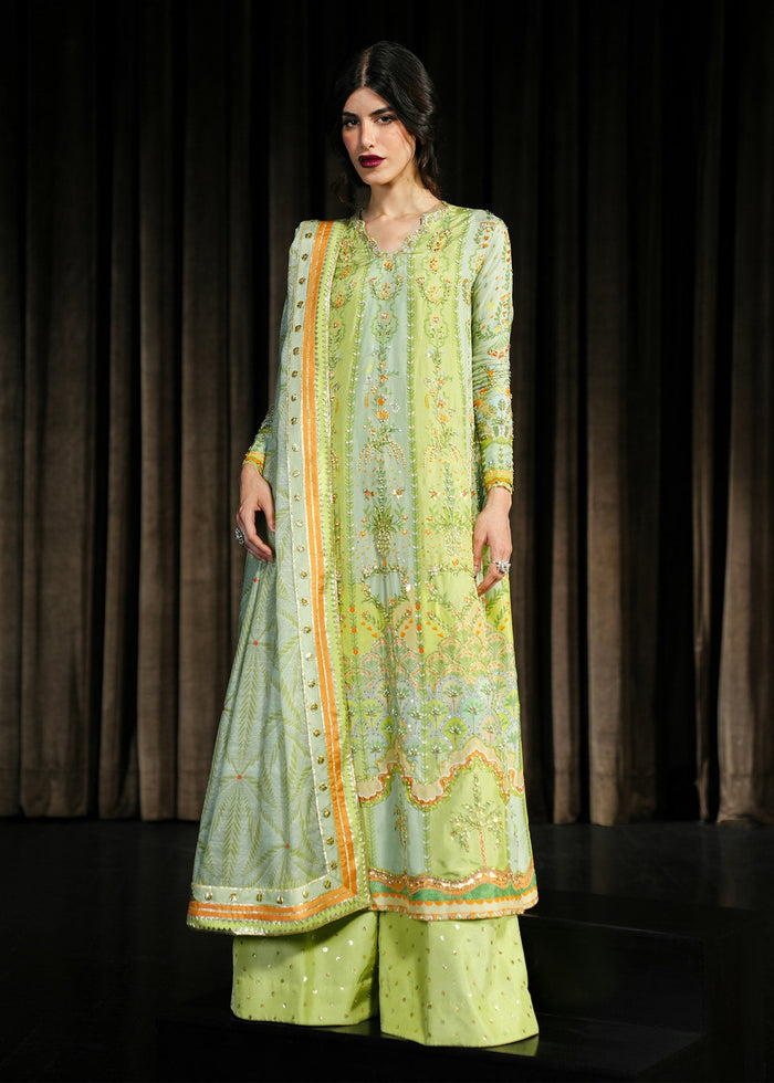 Rangralli Lime 3 Piece Tussal Silk