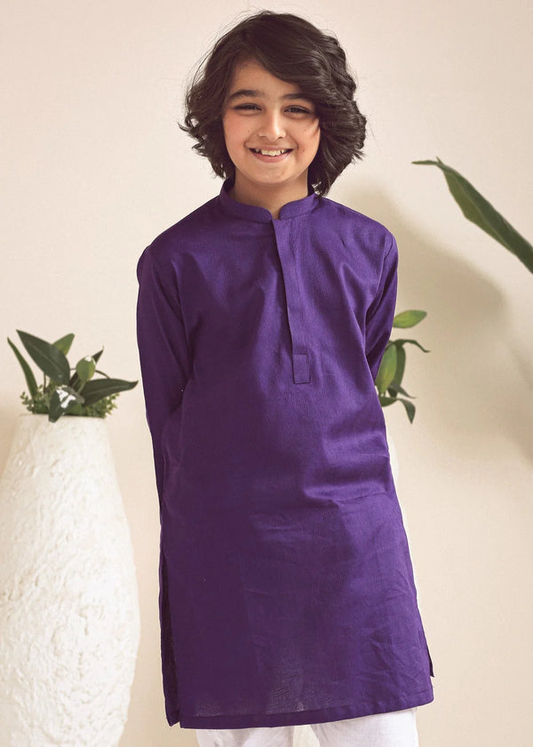 1PC STITCHED-PLUM KIDS SUIT IST-101