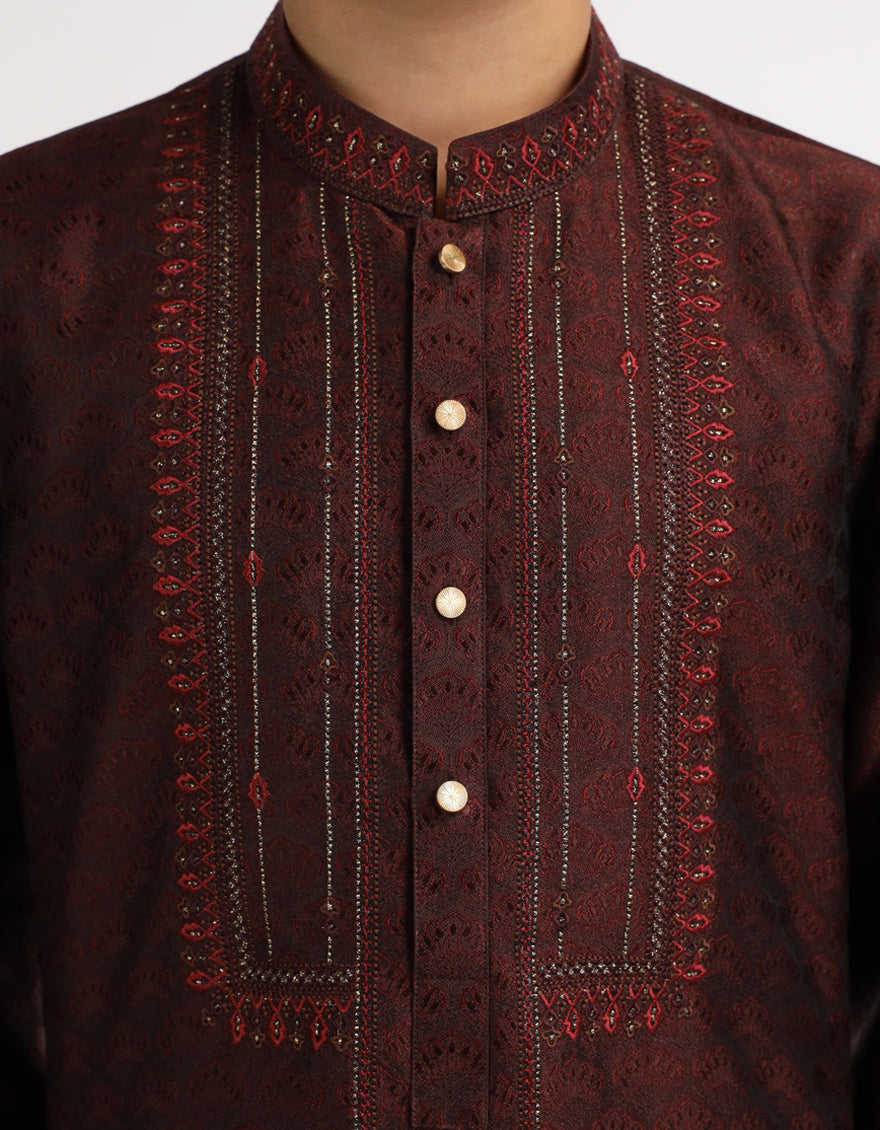 Maroon Boys Formal Kurta