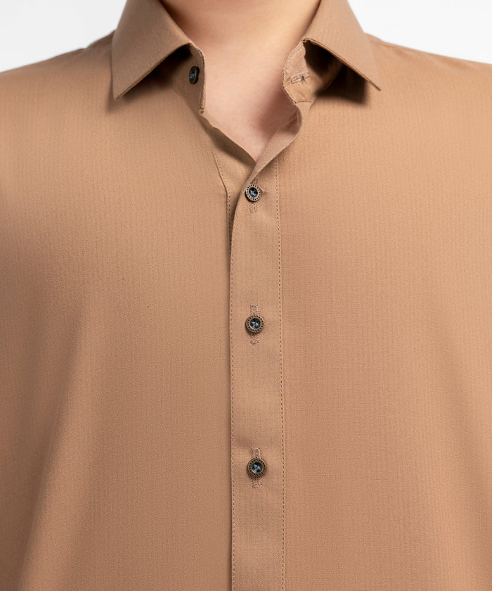 Brown Casual Kameez Shalwar