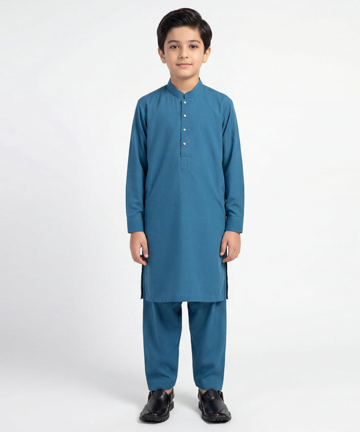 Turquoise Semi-Formal Kameez Shalwar