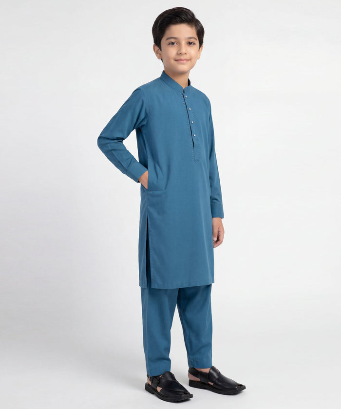 Turquoise Semi-Formal Kameez Shalwar