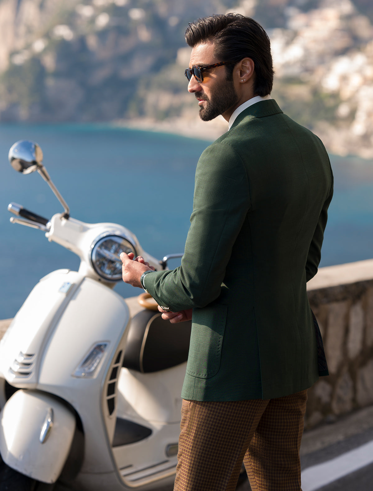 Green Classic Two Buttons Jacket