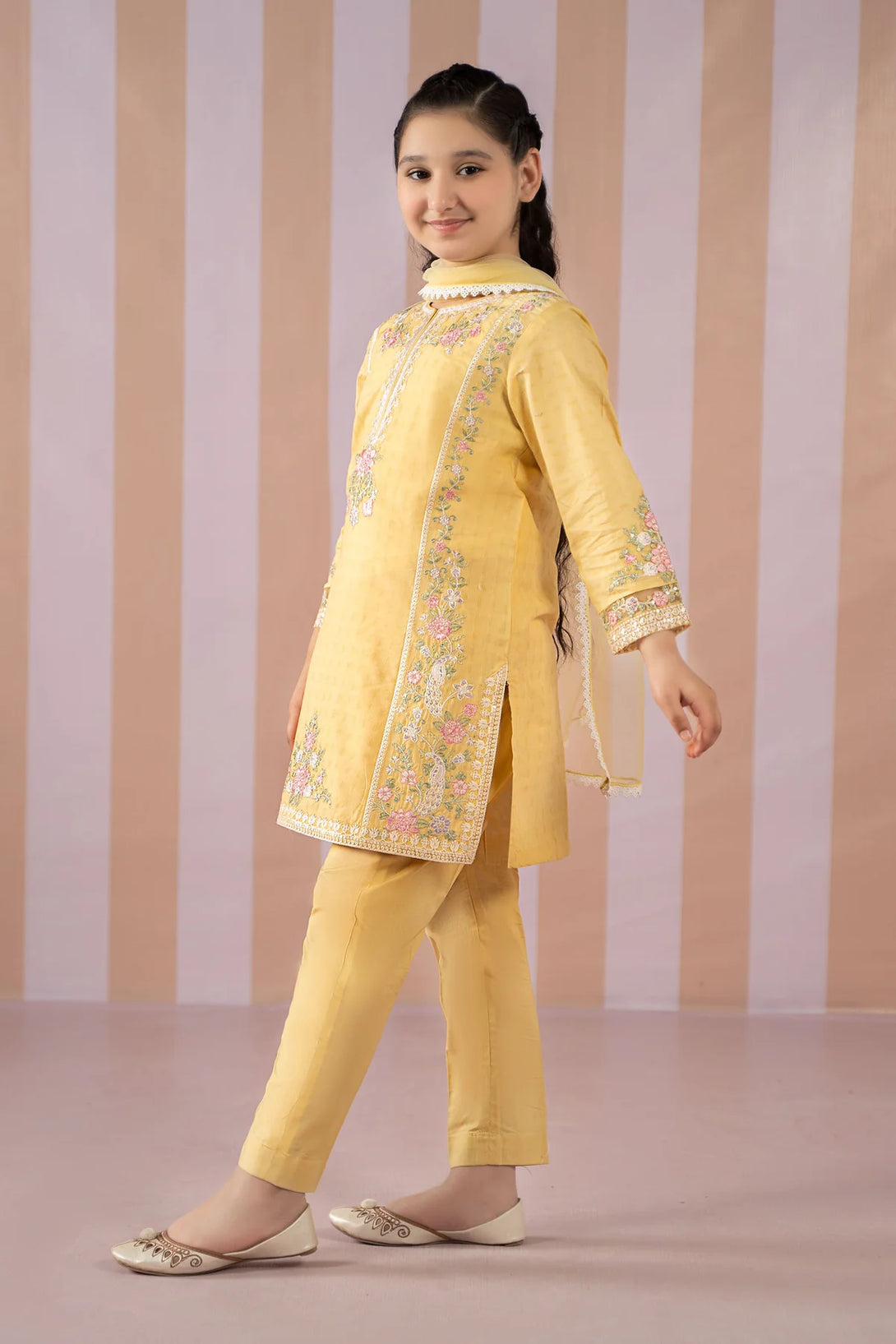 3 Piece Embroidered Dobby Lawn Suit