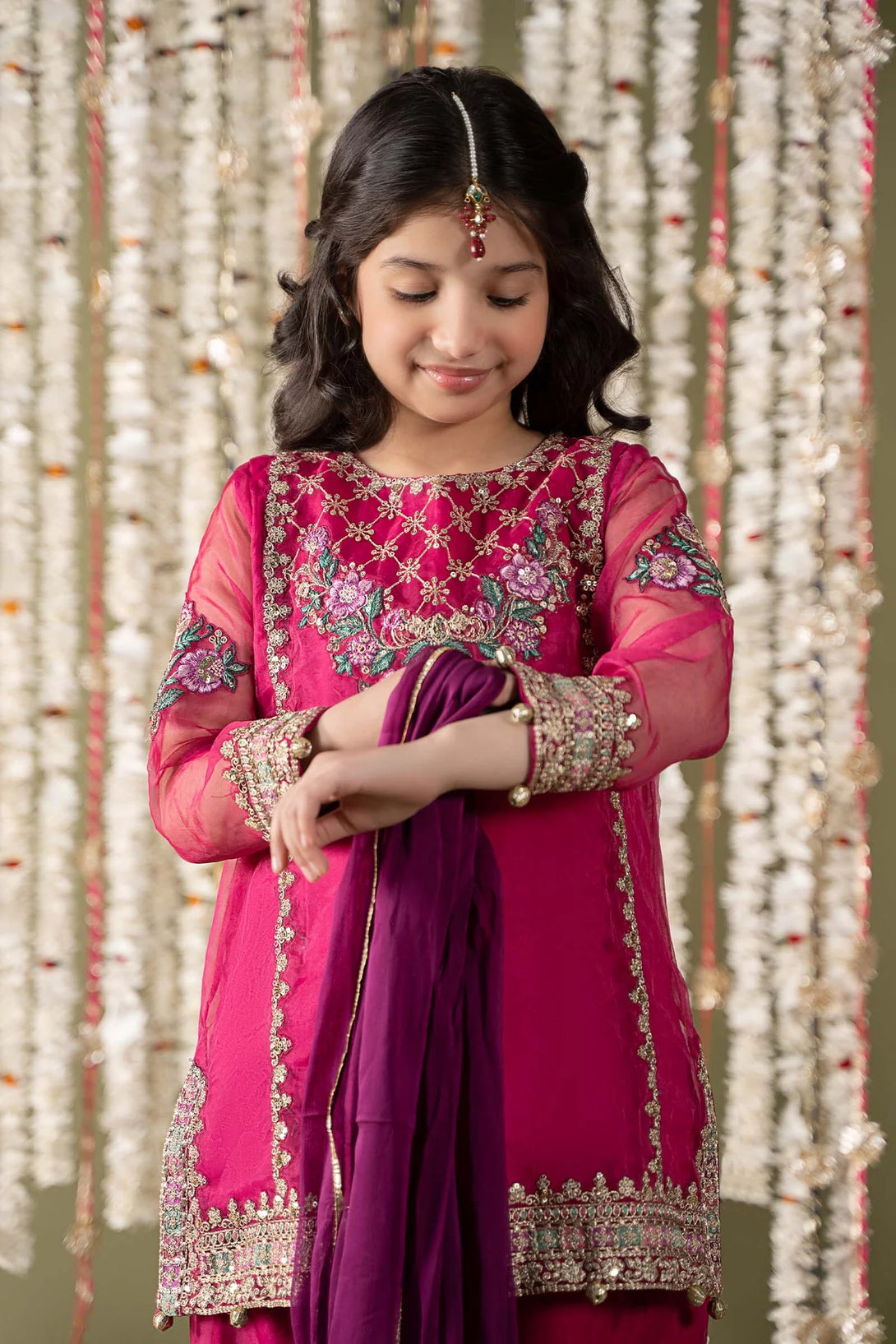 3 Piece Embroidered Organza Suit