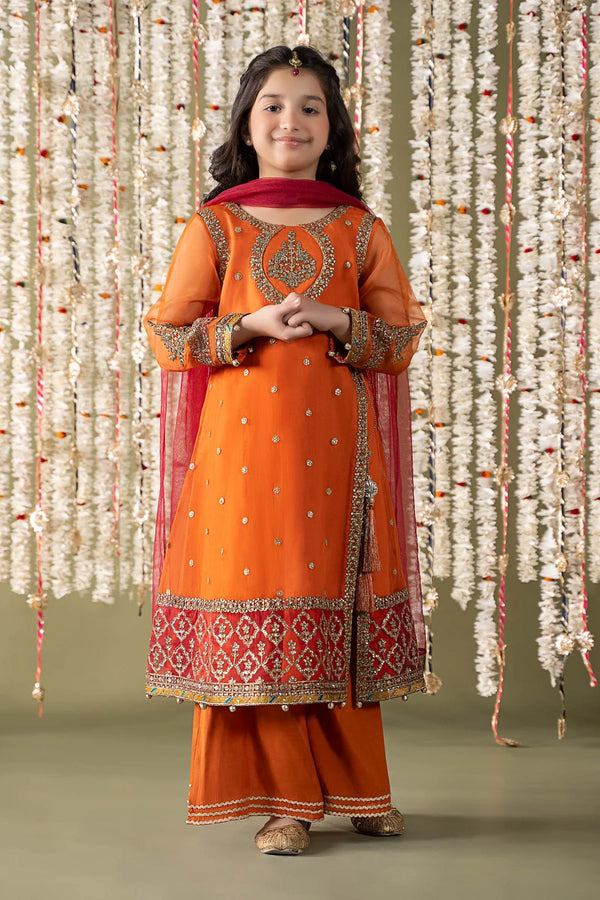 3 Piece Embroidered Organza Suit | MKS-EF25-21