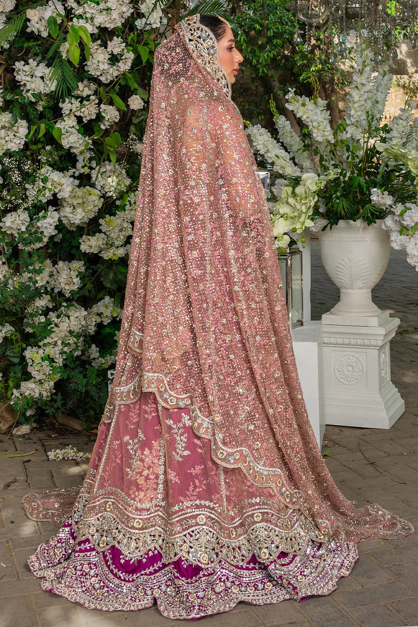 Pakistani Bridal Outfit in Open Frock Lehenga Style