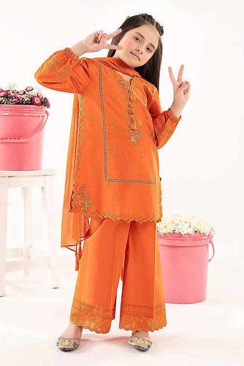 3 Piece Embroidered Lawn Suit-MKD-EF26-11-Orange