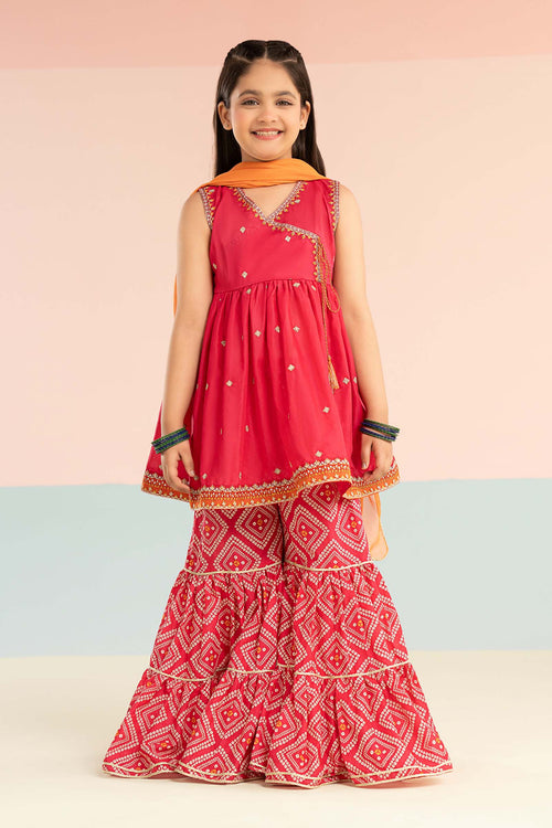 3 Piece Embroidered Lawn Suit-MKD-EF26-19-Pink