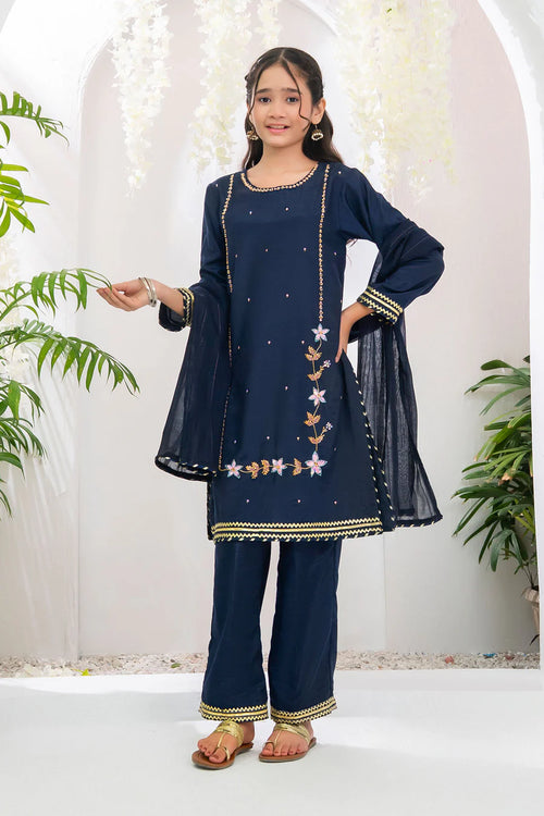 Chiffon Hand Adda Work 3 Pc Suit
