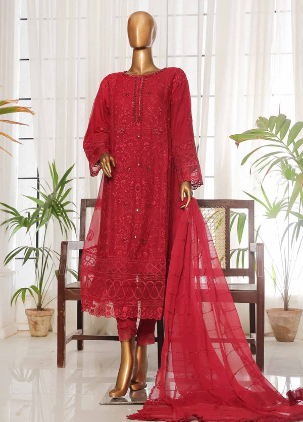 OMSC-008 F- 3 Piece Chiffon Stitched Suit