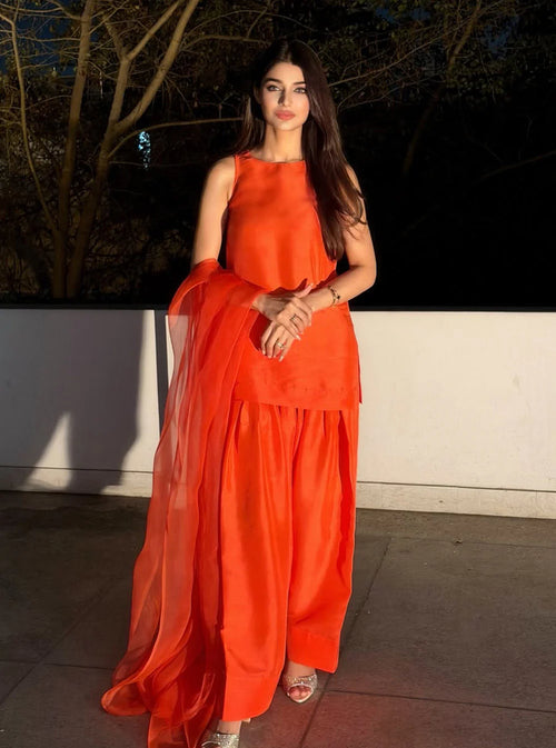 Autumn Flame - With Farshi Shalwar