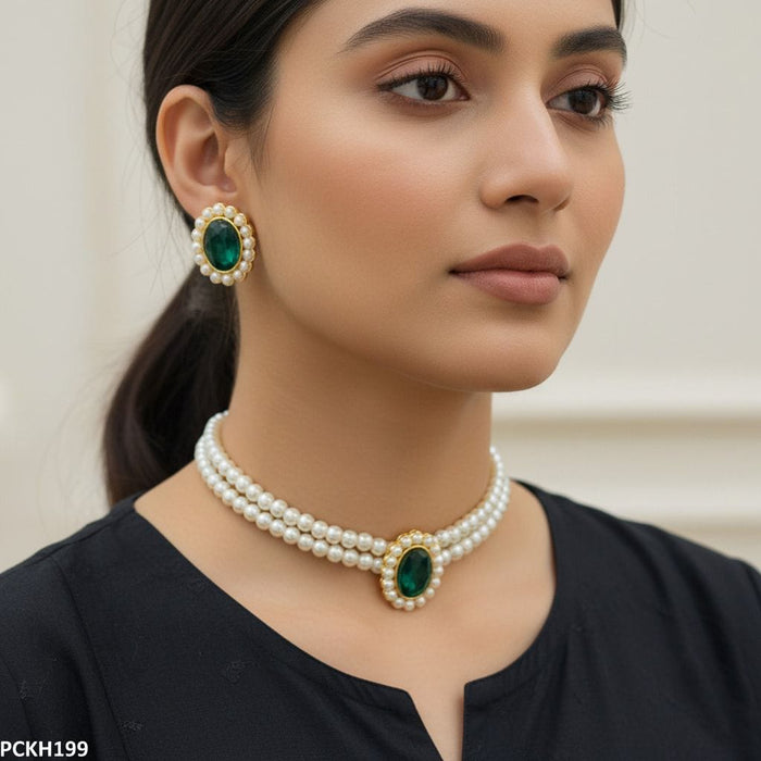 Pearl Oval Choker Set
