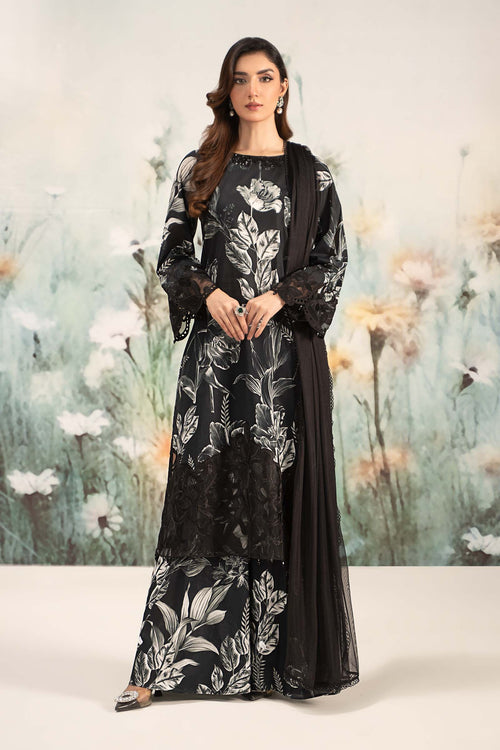 3 Piece Printed Lawn Suit DW-EF25-29R1-Black Printed