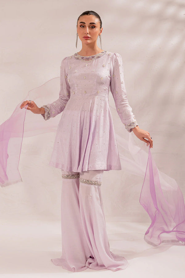 Pakistani  Lilac Gharara and Peplum Style