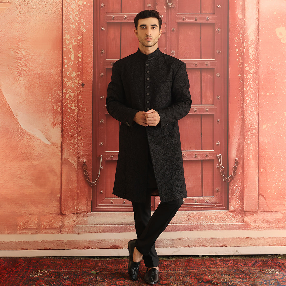 Premium Georgette Tap Shoe Embroidered Sherwani