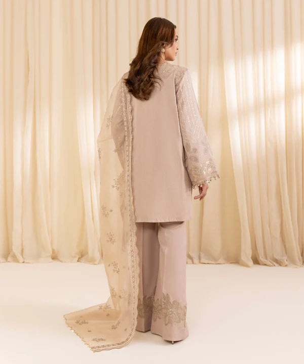 3 Piece - Embroidered Silk Suit