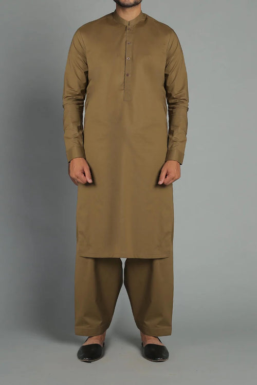 SHALWAR KMAEEZ OLIVE GREEN