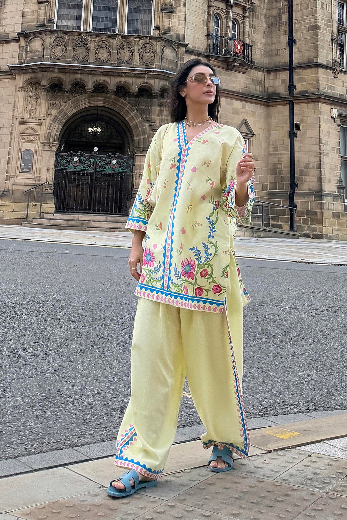 Lime Printed Dobby Shirt + Shalwar