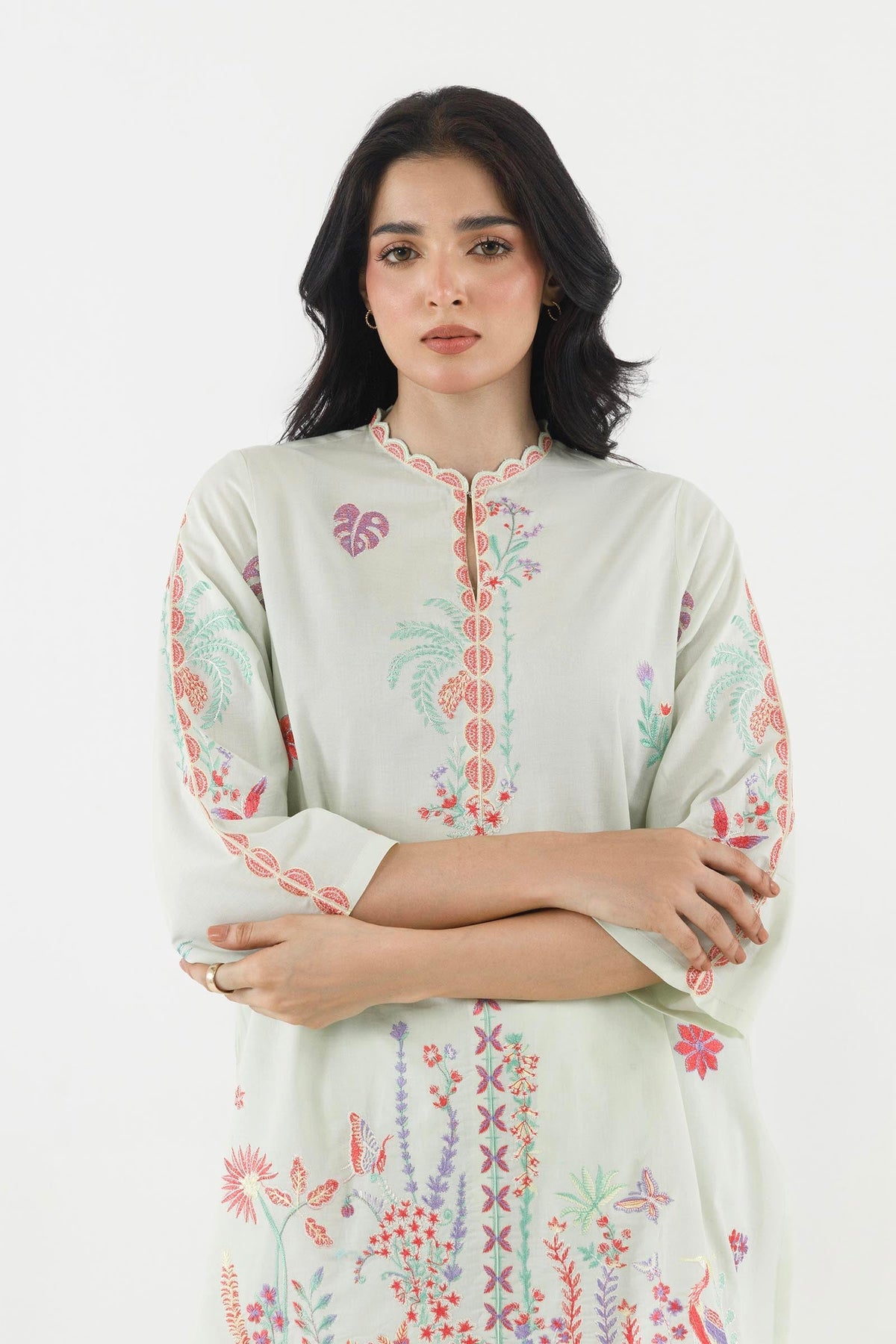 Mint Embroidered Lawn Shirt + Shalwar