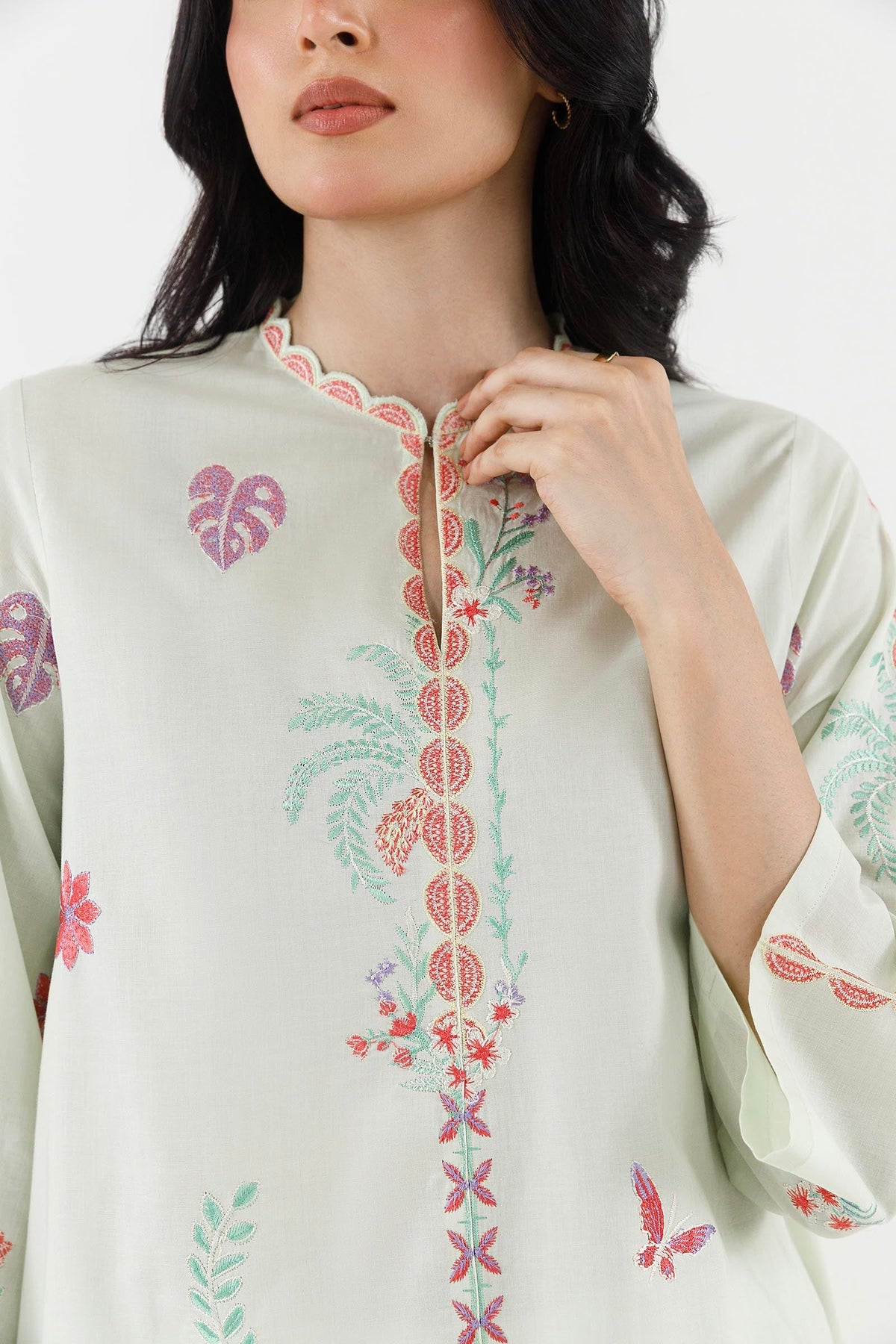 Mint Embroidered Lawn Shirt + Shalwar