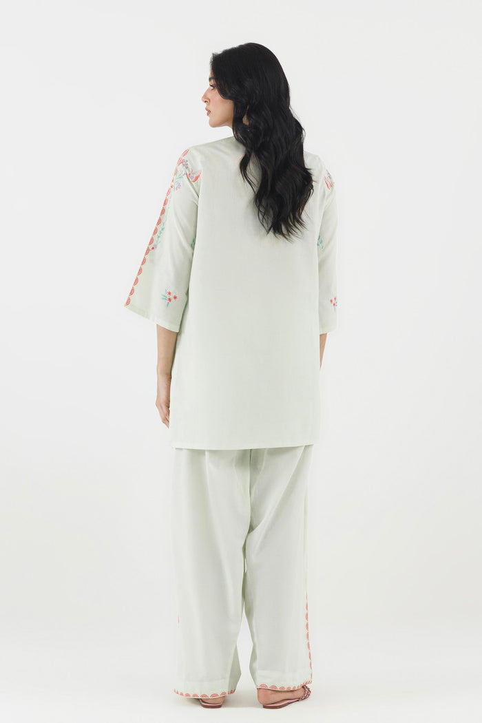 Mint Embroidered Lawn Shirt + Shalwar