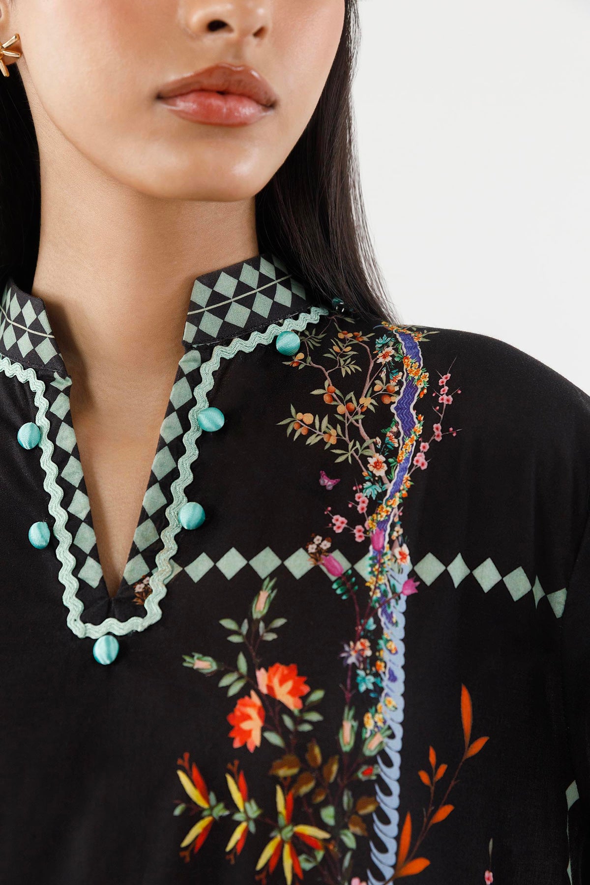 Multi Printed Cambric Suit