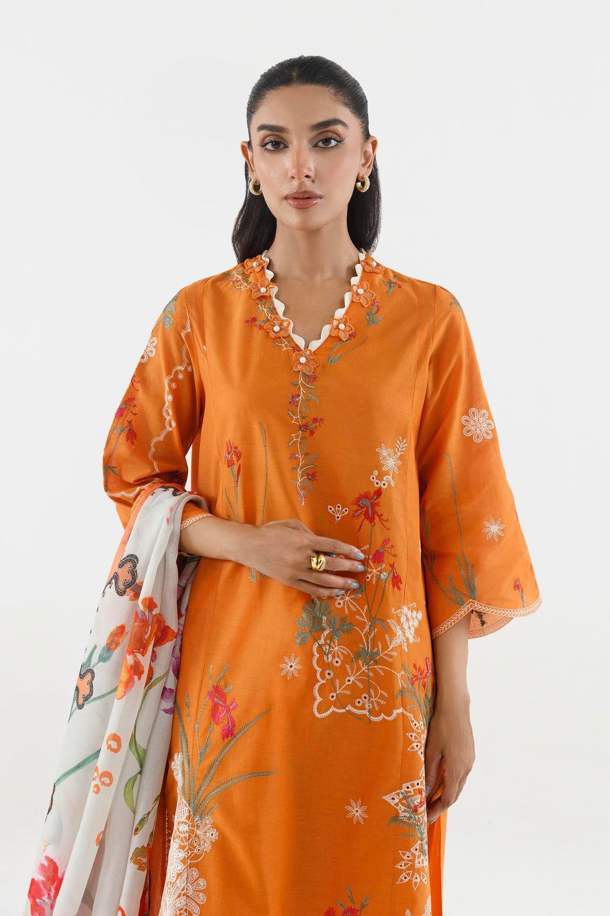 Multi Embroidered Muzlin Lawn Suit