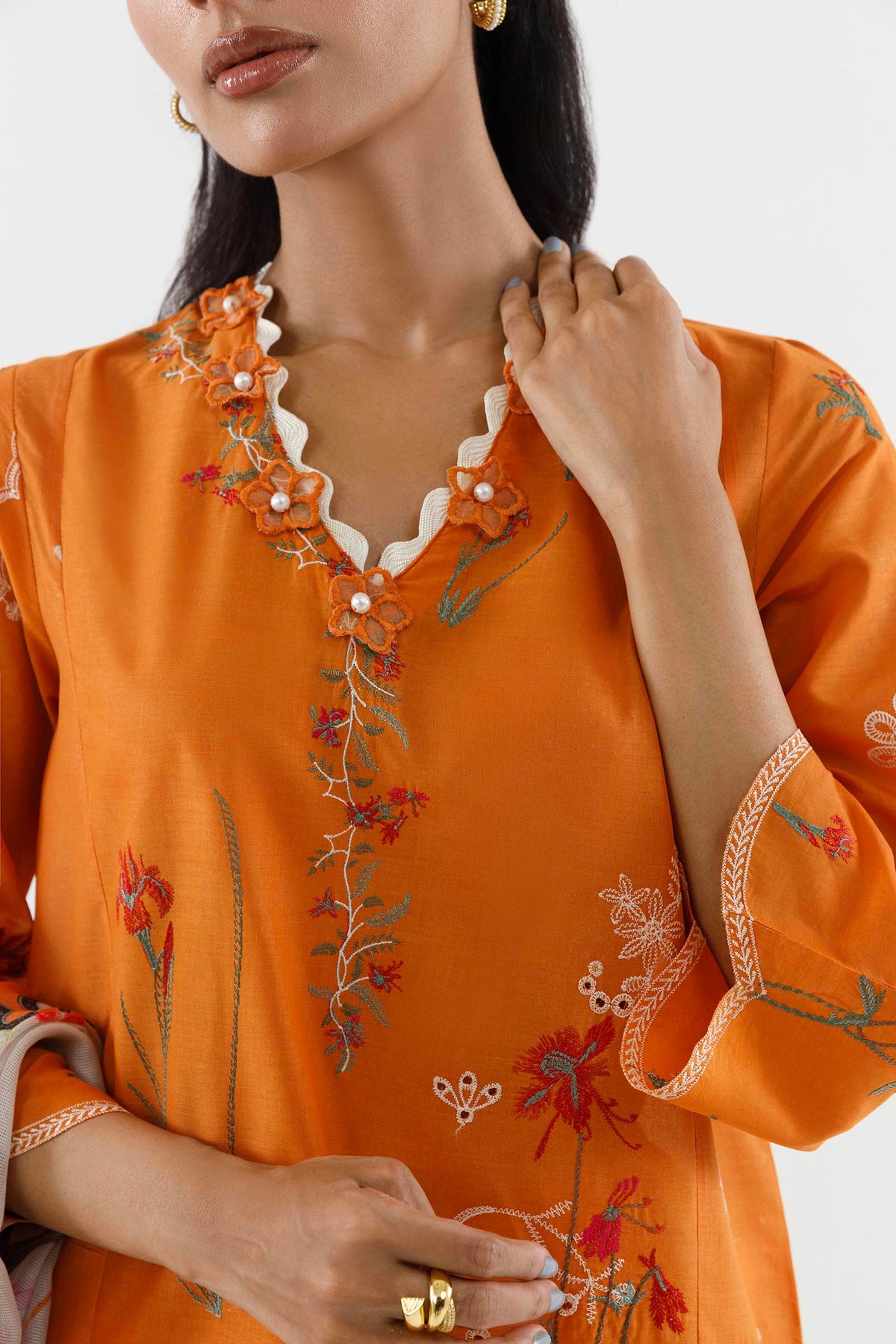 Multi Embroidered Muzlin Lawn Suit