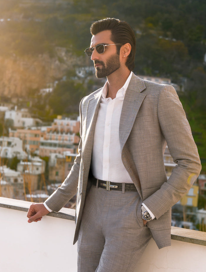 Gray Classic Two Buttons Blazer