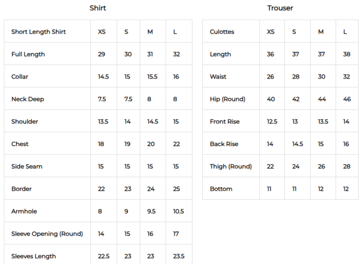 Size Chart