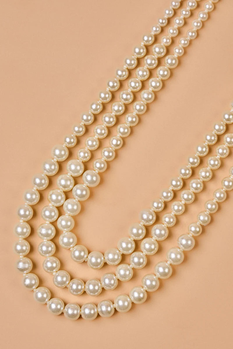 Ivory Three Layered Pearl Mala