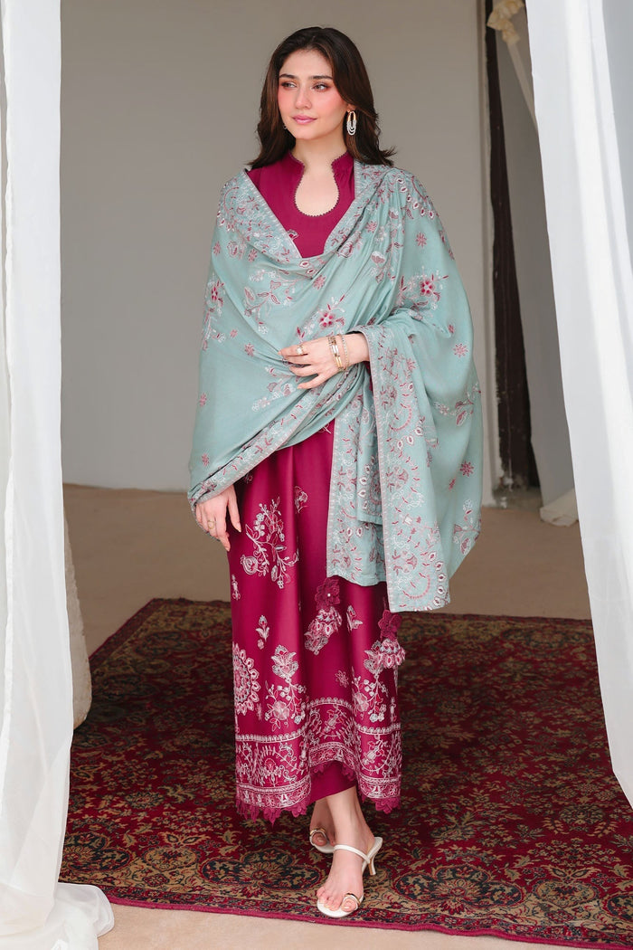 Vermillion Wood 3 Piece Satin Embroidered Suit