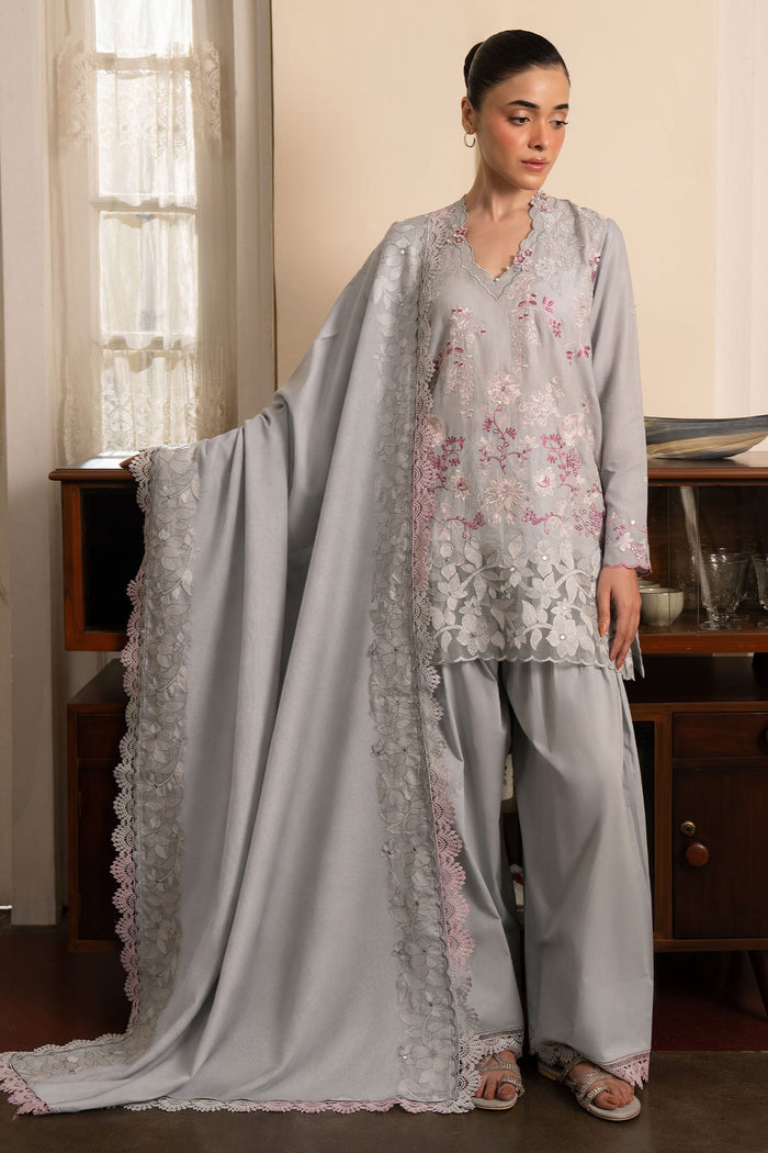 Floral Symphony 3 Piece Embroidered Suit