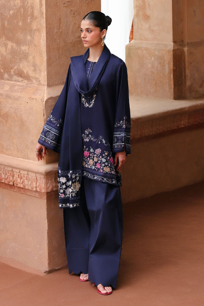 Indigo Loom 3 Piece Satin Printed Suit