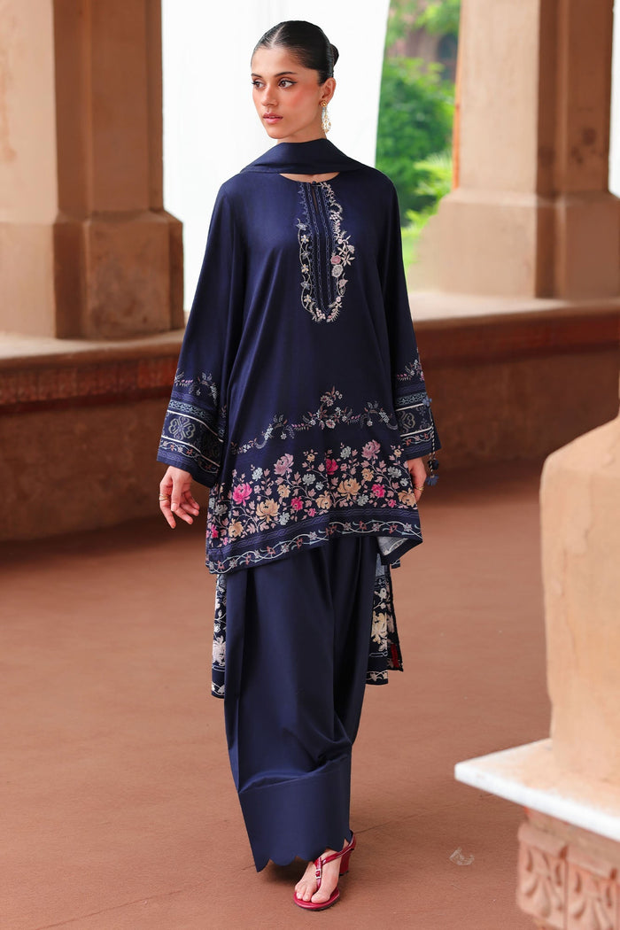 Indigo Loom 3 Piece Satin Printed Suit