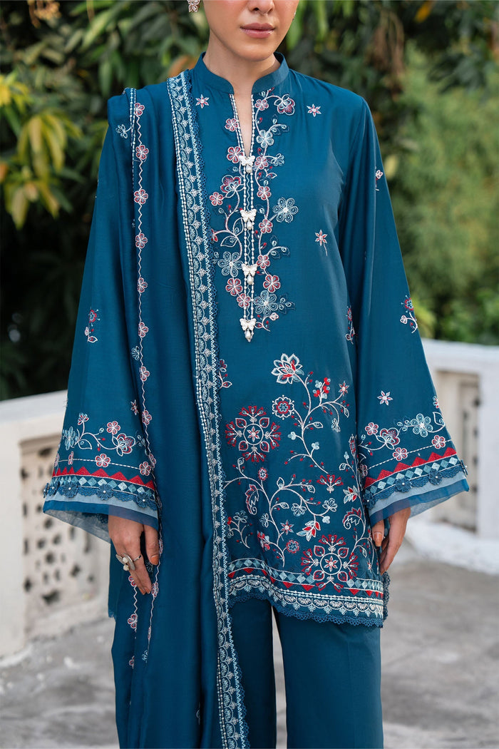 Blue Carnation 3 Piece Embroidered Suit