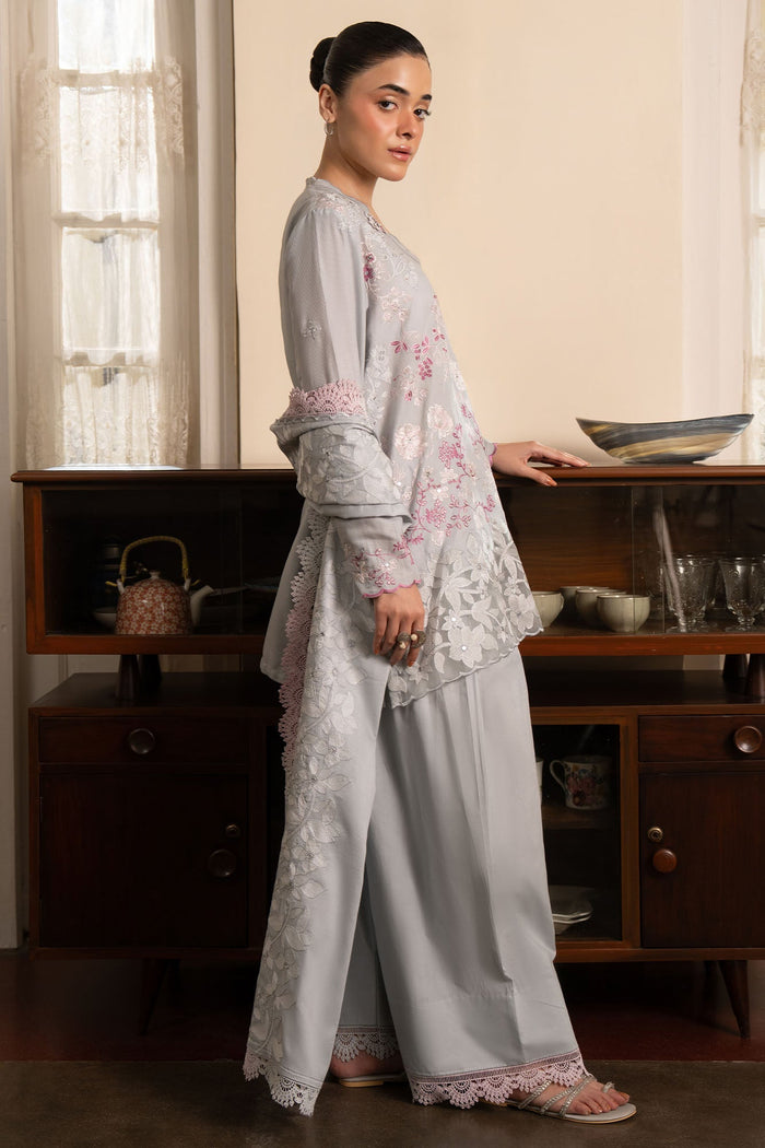 Floral Symphony 3 Piece Embroidered Suit