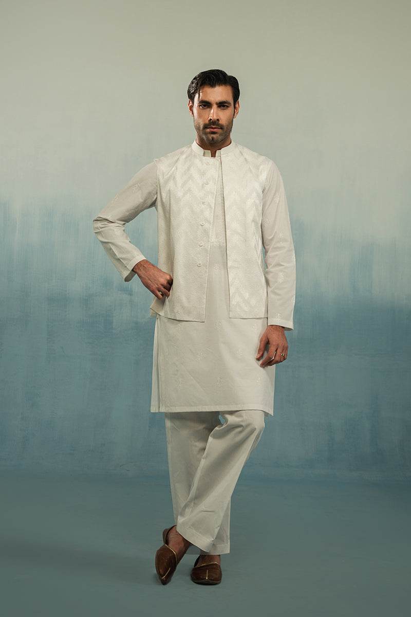 White' Embroidered Waistcoat