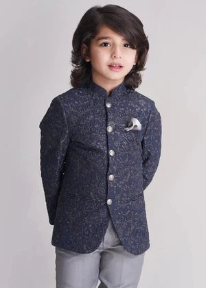 Grey Embroidery Prince Coat