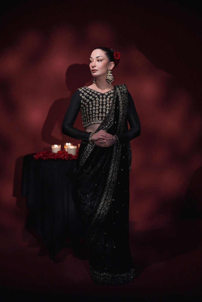 Black velvet SAREE