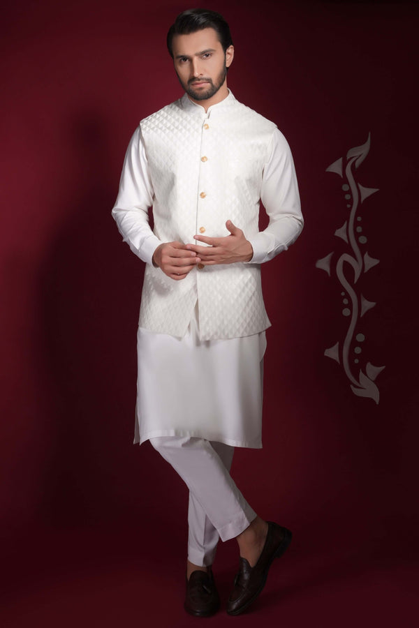White Iron EZ Viscose/Polyblend Waistcoat Set.