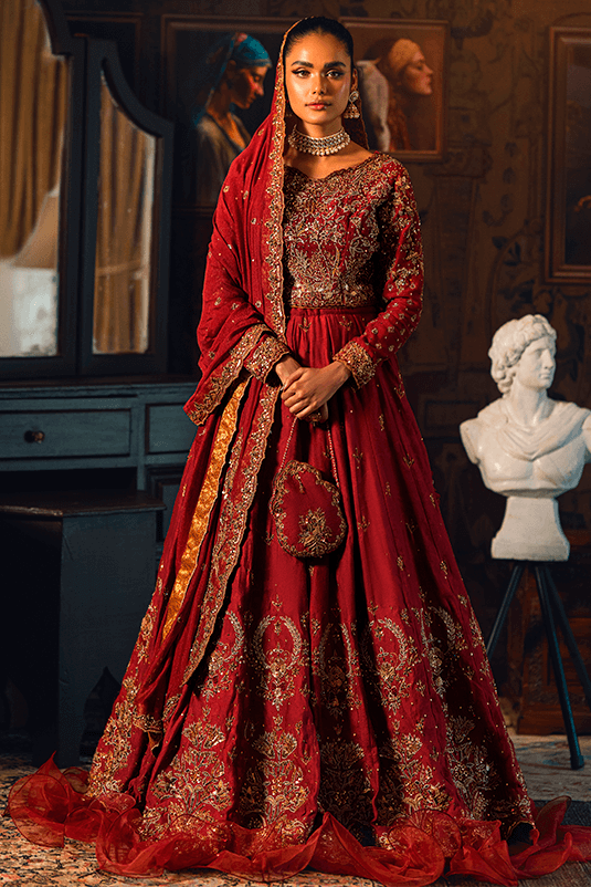 Bridal Maroon lehenga Choli