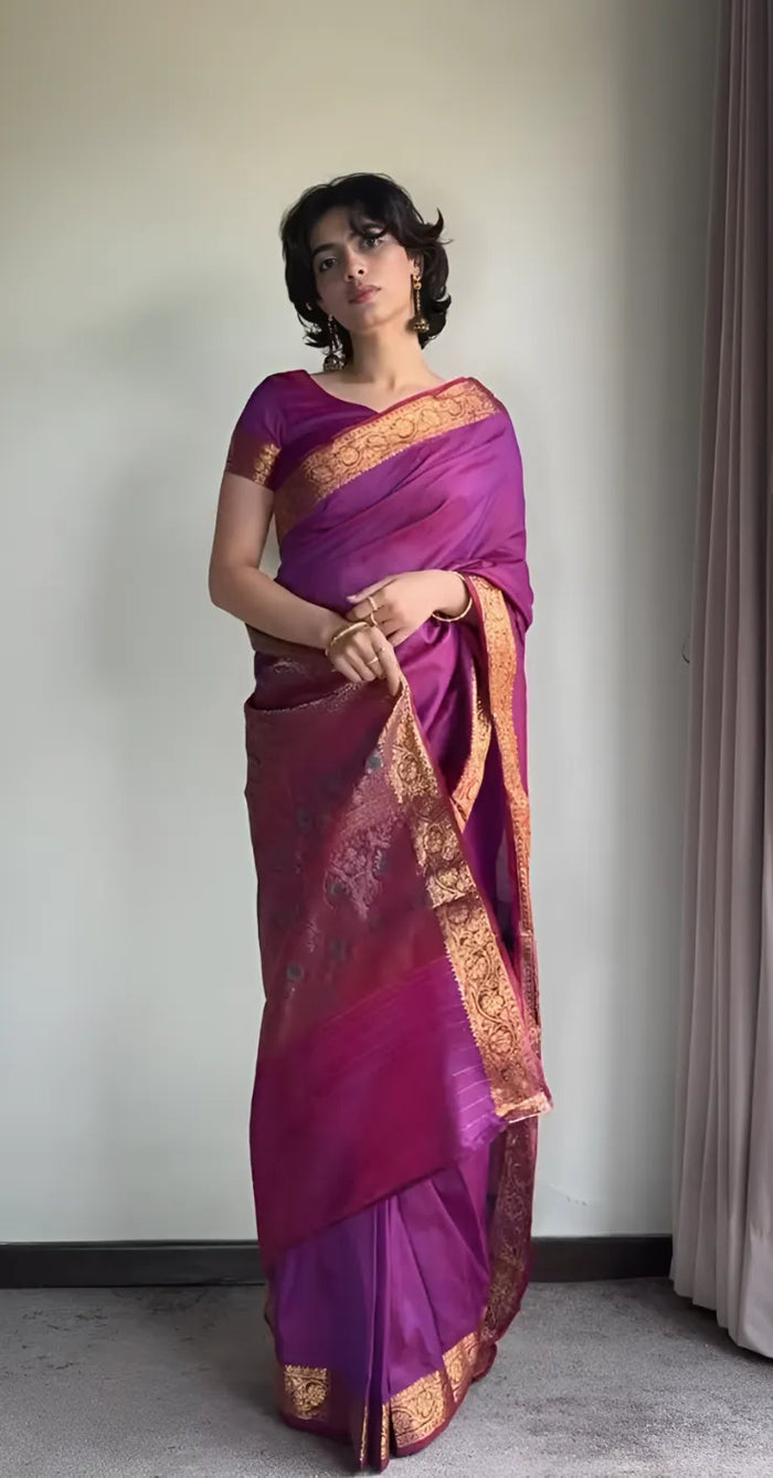 Noor e Jehan Banarsi Silk: Amethyst