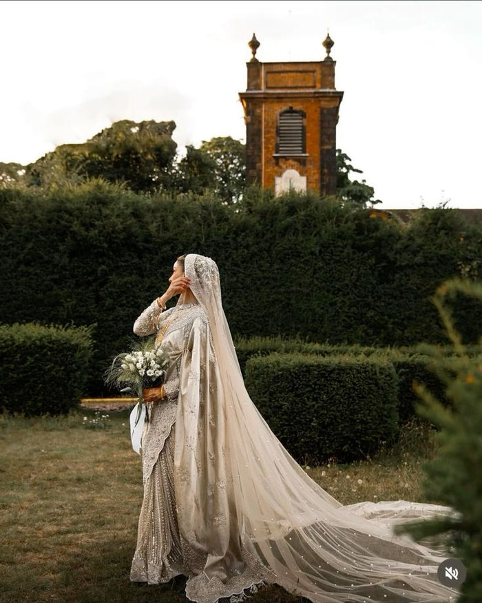 Pearl Embellished Bridal Veil